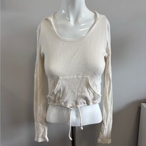 Y2K Ralph Lauren Cream Hooded Long Sleeve